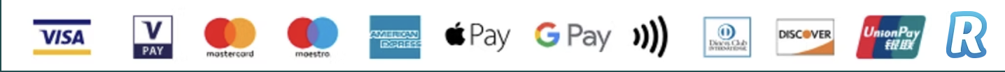 Visa, Mastercard, American Express, Apple Pay, Google Pay, Revolut